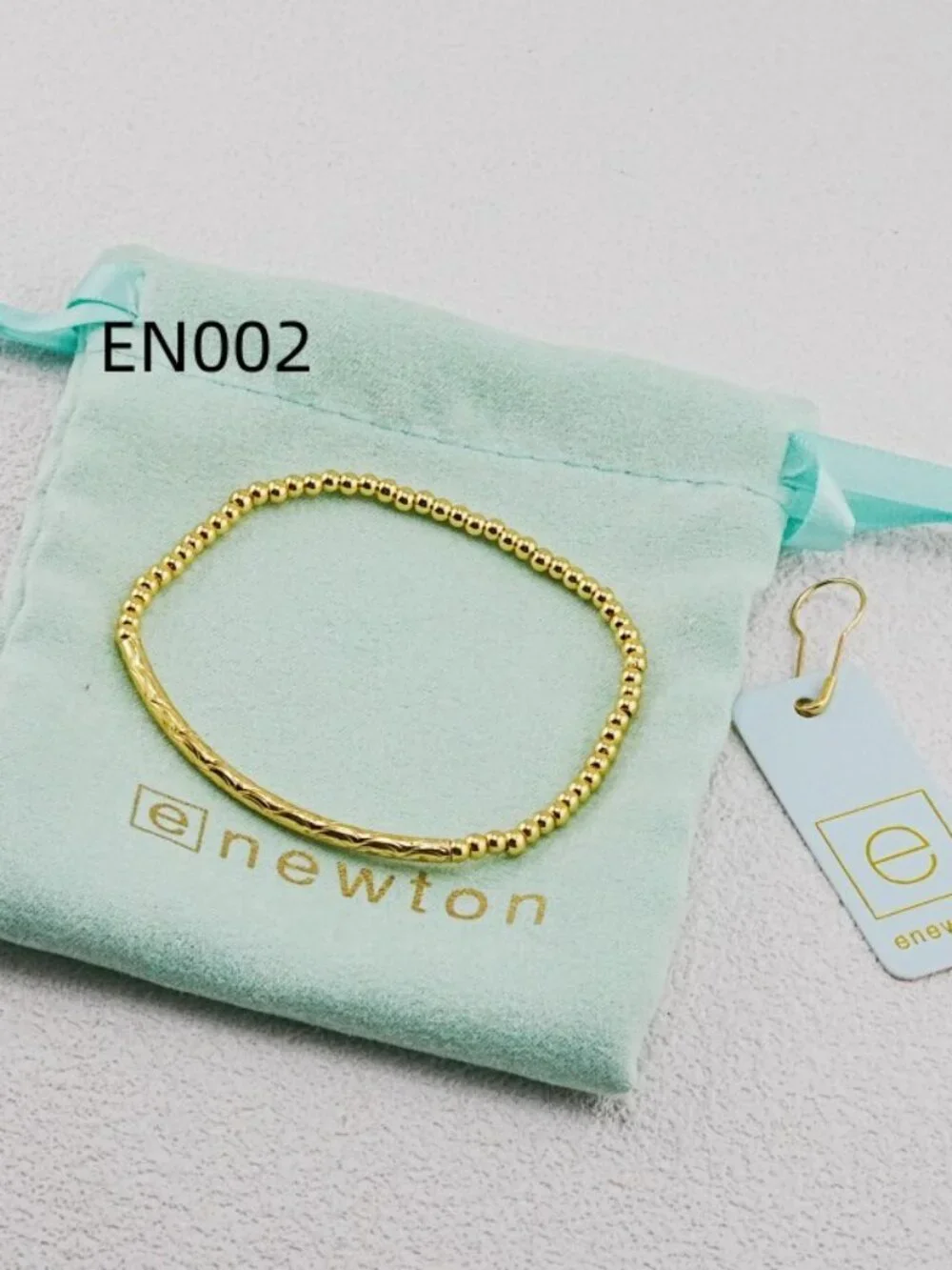 Enewton Gold Faceted Curved Tube Bead Bracelet